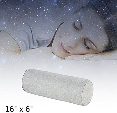 Възглавница за кръгла врата с размер 16x6 инча с пера хлопковым калъф Осигурява най-добрата подкрепа за сън.（Сив)