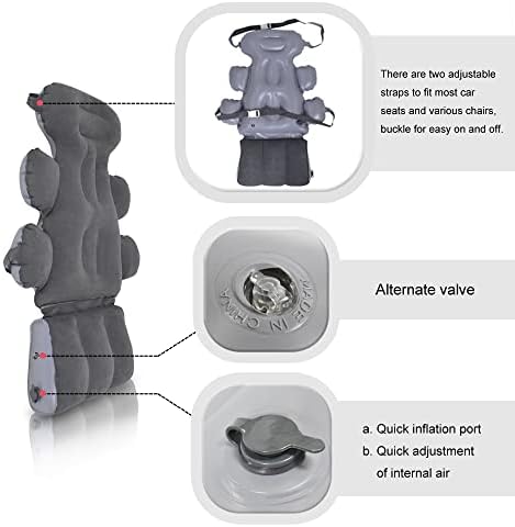 Надуваема възглавница за лумбална опора на гърба Nevife с регулиращи се презрамки, възглавница за седалка, офис столове, за да облекчи