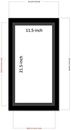 CreativePF [1322-14x24bk-b] Черна рамка за снимки с черна матировкой побира различни носители за съхранение с размер от 13 до 22