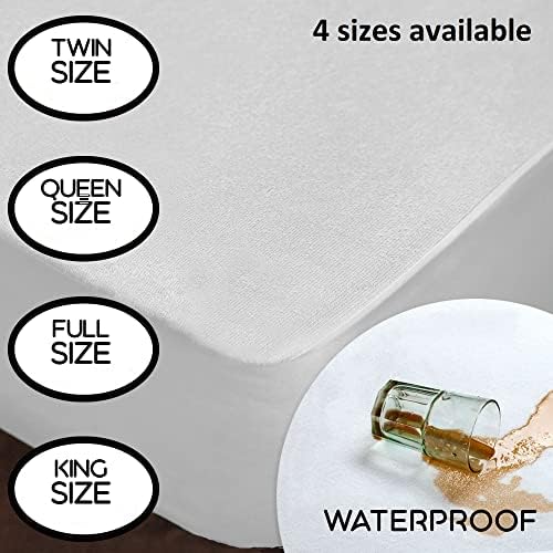 Водоустойчив Защитен калъф за матрак е в реален размер (54x75 + Дълбокия джоб Опъната до 14 инча) - Пластмасова покривка за легло