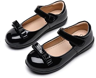 Маратонки Zanjkr за малки момичета, Студентски обувки за малки момичета, Малки кожени обувки на Принцесата Дуду за изпълнения (черни, 10 бр. за деца)