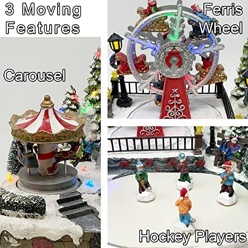 Са подбрани Фигурка на Коледните къщички от Полирезина ръчно изработени allgala с USB-източник на захранване - Зимния Карнавал-XH93436