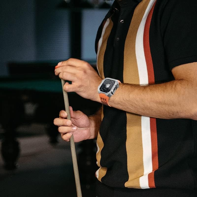 DYIZU Луксозен каишка за часовник， за Apple Watch 8/7/6/5/4 / Series Метален корпус + фторопластовый Луксозен каишка за часовник