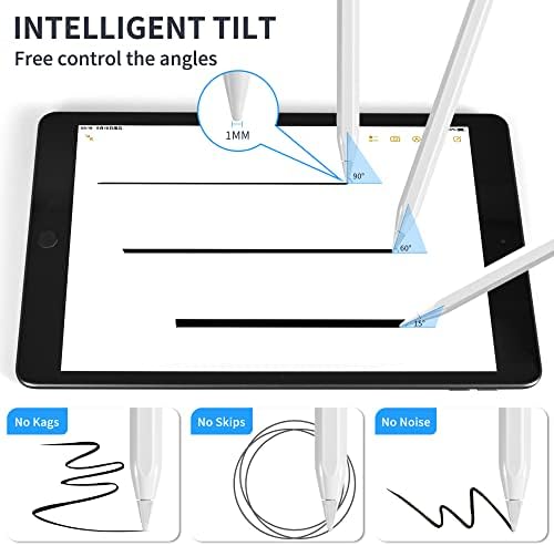 JIYUERLTD Магнитен Активен стилус с наклон и отклонение на дланта, съвместим с iPad Pro / Air / Mini