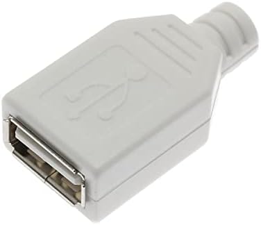 Maxmoral 10 БР. Конектор USB 2.0 Тип A Женски 4-Пинов Порт, Изход с Бяла Пластмасова Капачка Конектор направи си САМ