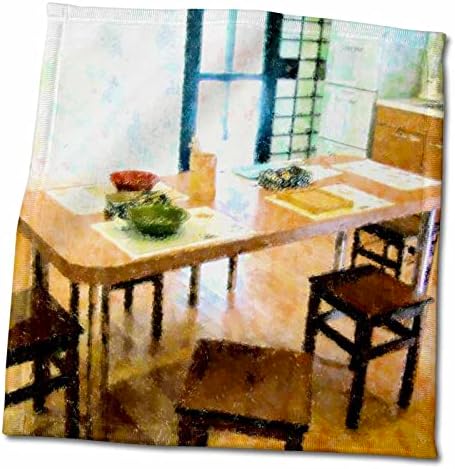 3dRose Florene Импресионизъм - японски кухненски кърпи (twl-18652-1)