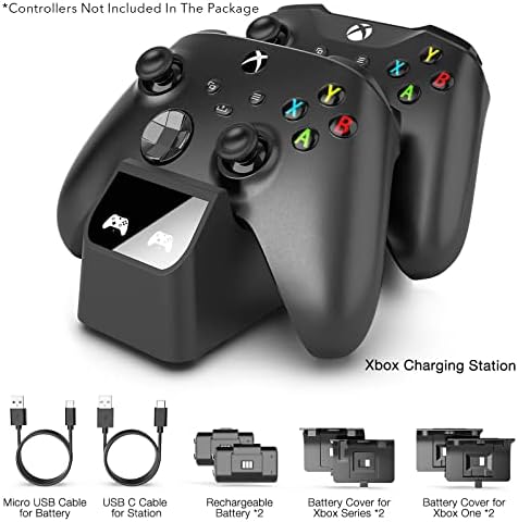 Зарядно устройство за контролера на Xbox с 2 Презареждащи батерии и 2 с Акумулаторни батерии контролер за Xbox One /Xbox Series X S