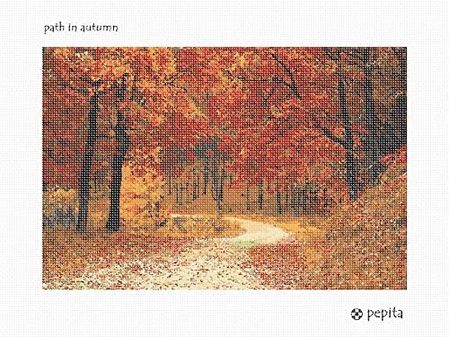 Платно за бродиране Пепиты: Есенна пътека, 13 x 9