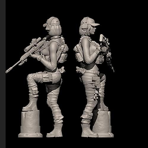 ETRIYE 75 мм 1/24 Модел Войник От смола, Командоси, Жена Воин, колекция от модели на герои, Подадени под налягане (1 Човек) (самосборный