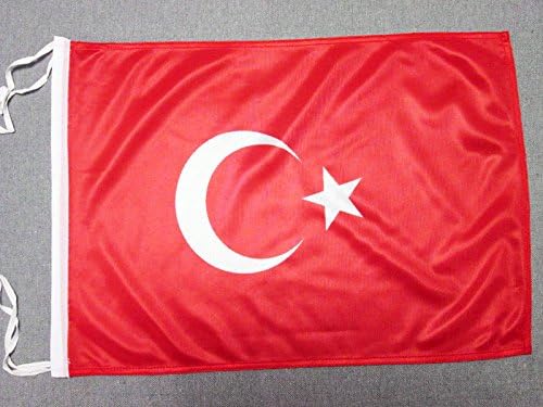 Флаг на АЗЕРБАЙДЖАН, Флаг Турция, Кабели 18 x 12 - Малки турски знамена 30 x 45 см - Банер 18x12 инча