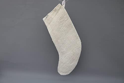 Коледен Отглеждане подарък за ВЪЗГЛАВНИЦА SARIKAYA, Бели Чорапи, Коледни Чорапи от Коноп, Отглеждане Kilim, Отглеждане на Santa